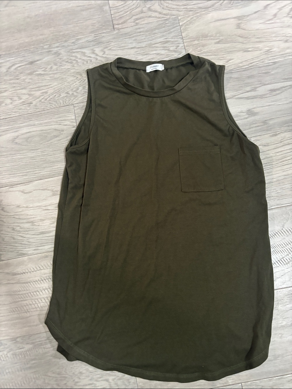 Olive Green Sleeveless Pocket Tank
